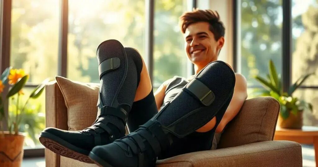 Botas de compressão para recuperação muscular